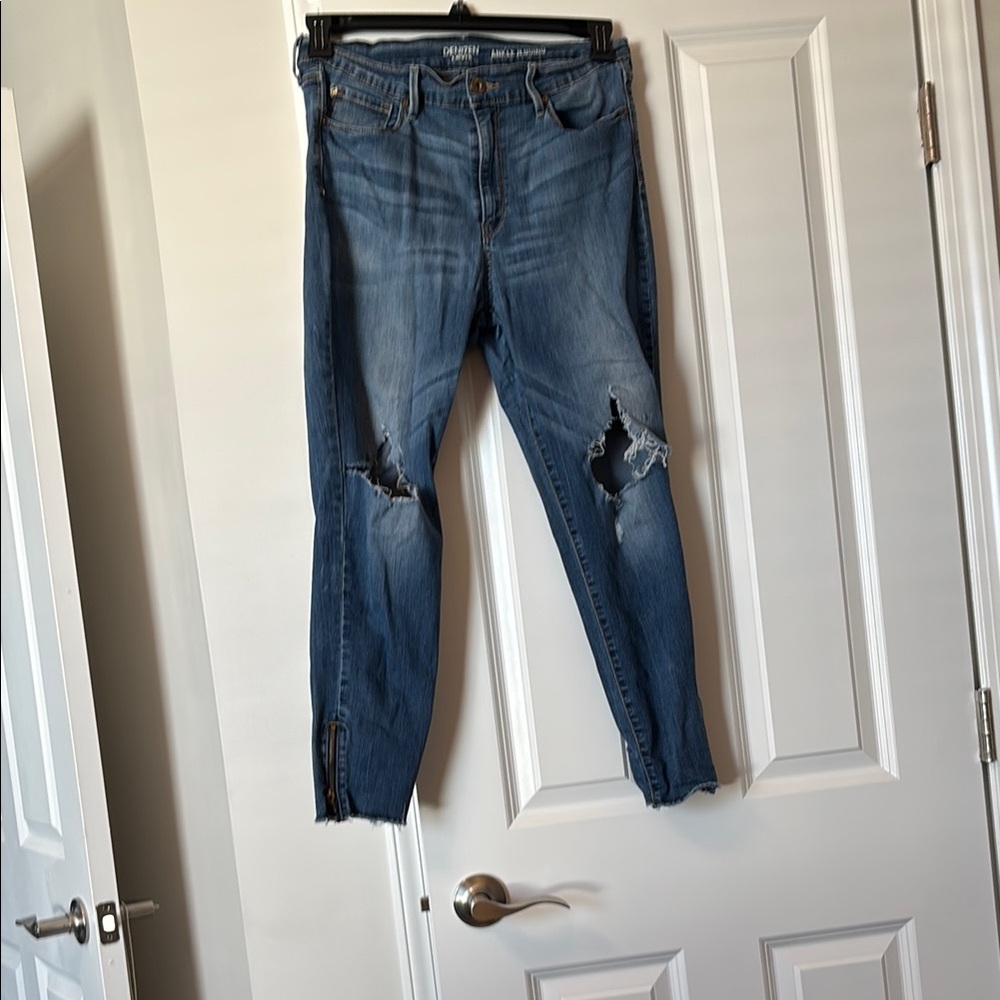 Women's Blue Distressed Jeans